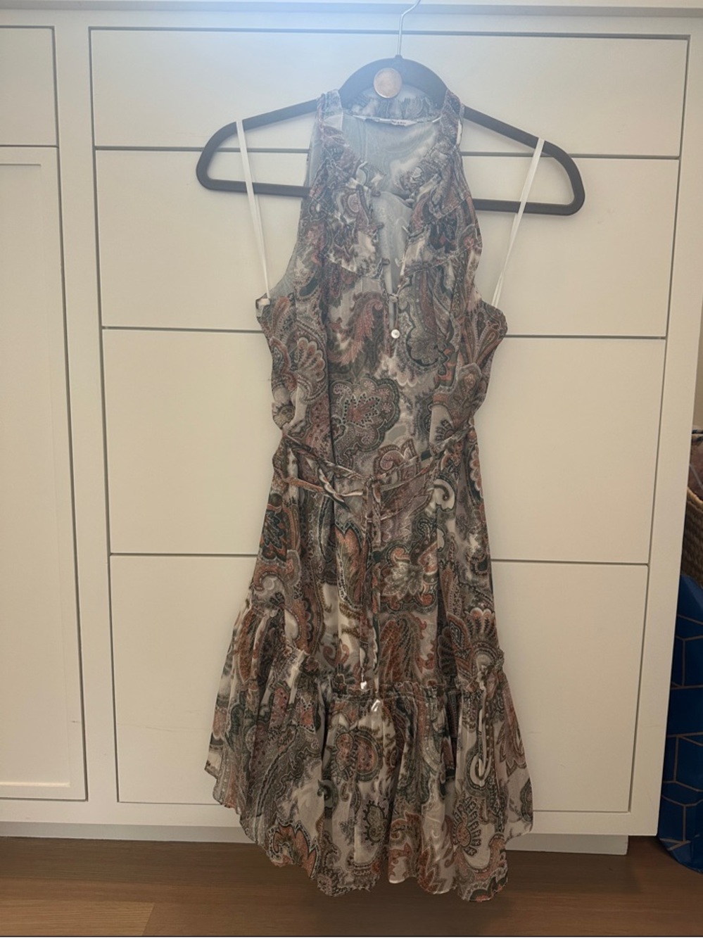 Veronica Beard - Paisley Halter Midi Dress in Neutral Tones